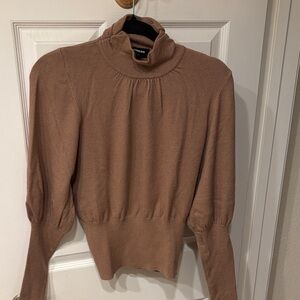 Express Women's Tan Cowl Neck Sweater